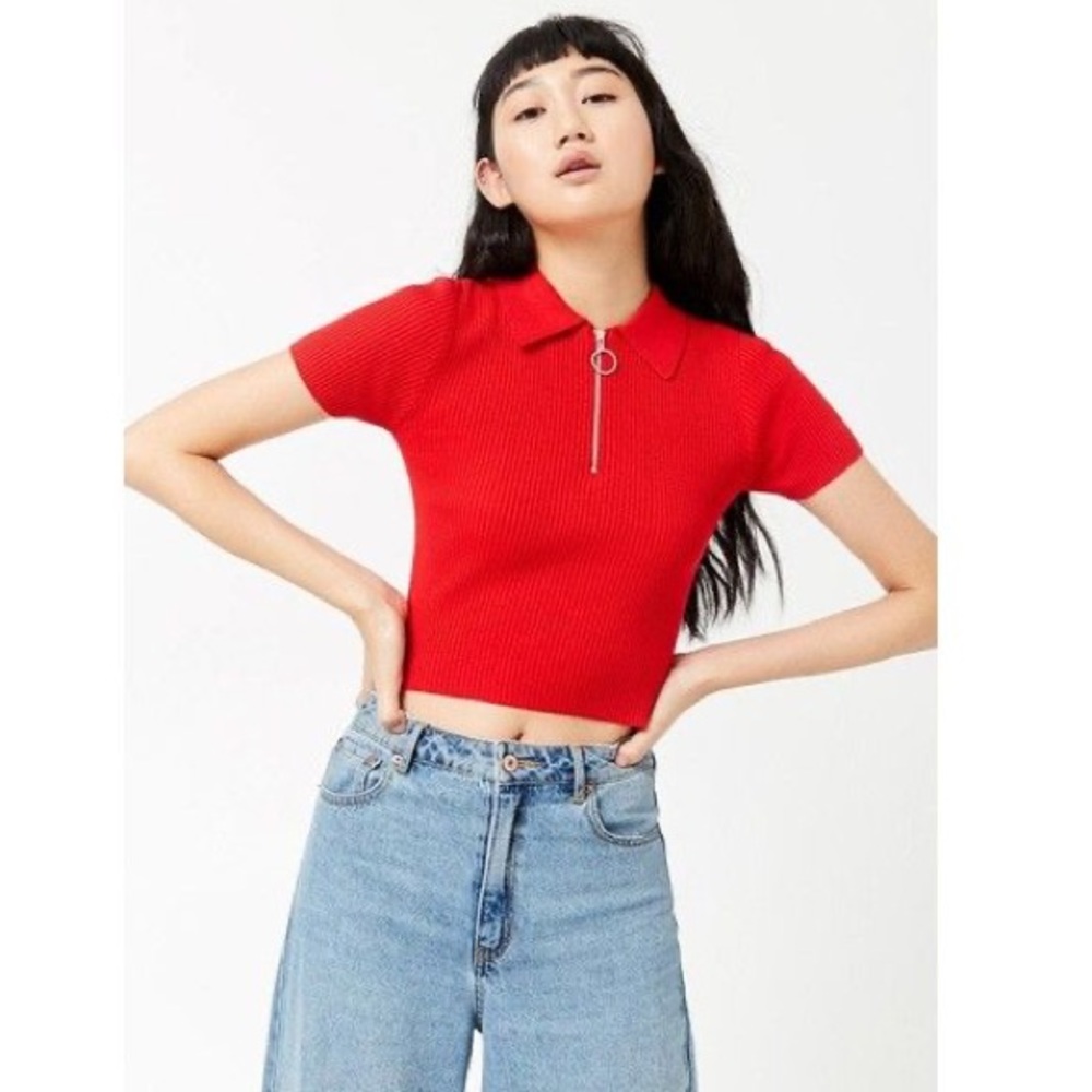 Forever21 70s Zip Collar Crop! Size Medium❤️